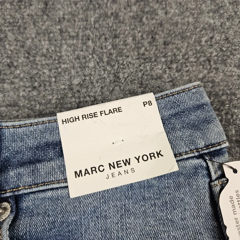 Marc New York High Rise‎ Flare Jeans Medium Wash Front Seam 8P NWT